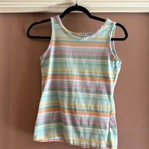 Vintage Girls Pastels Striped Tank Top